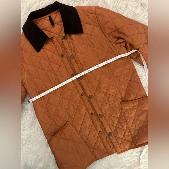 Barbour Liddesdale Quilted Orange Jacket - Picture 7 of 8